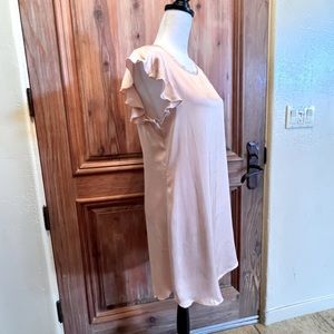 NWT Chaser Pink Silky Dress Ruffled Sleeve